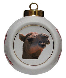 Camel Porcelain Ball Christmas Ornament