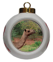 Camel Porcelain Ball Christmas Ornament