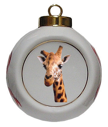 Giraffe Porcelain Ball Christmas Ornament