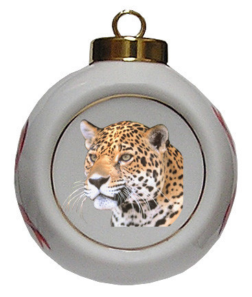 Jaguar Porcelain Ball Christmas Ornament