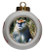 Monkey Porcelain Ball Christmas Ornament