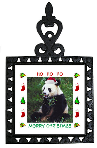 Panda Bear Christmas Trivet