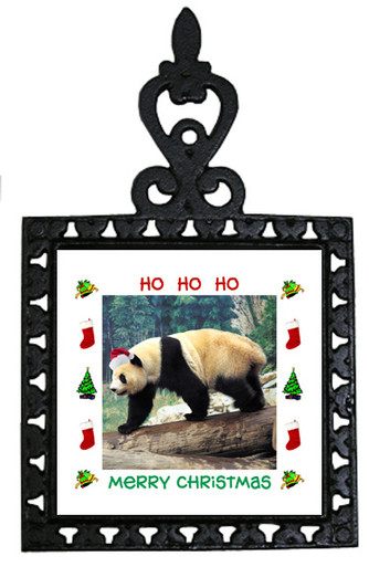 Panda Bear Christmas Trivet