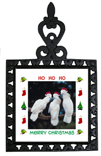 Cockatoo Christmas Trivet