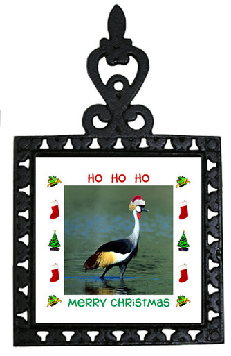Crowned Crane Christmas Trivet