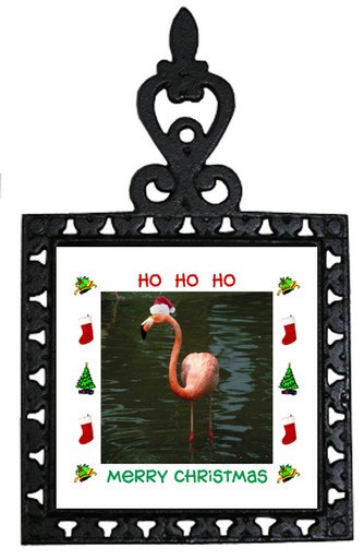 Flamingo Christmas Trivet