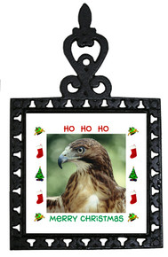 Hawk Christmas Trivet