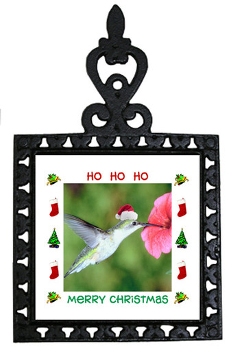 Hummingbird Christmas Trivet