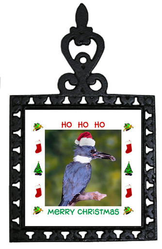 Belted Kingfisher Christmas Trivet