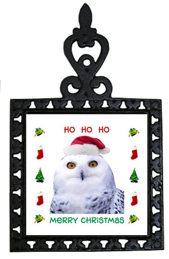 White Owl Christmas Trivet