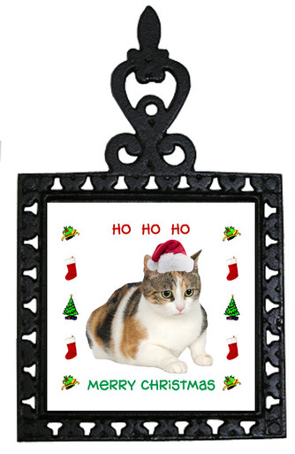 Calico Cat Christmas Trivet