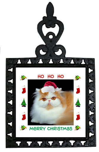 Persian Cat Christmas Trivet
