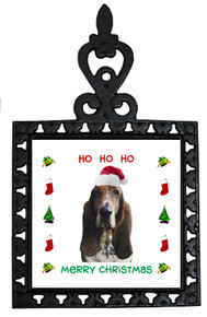 Basset Hound Christmas Trivet