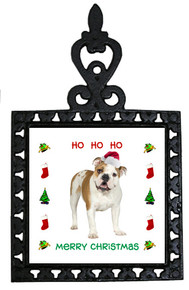 Bulldog Christmas Trivet