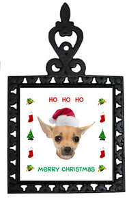 Chihuahua Christmas Trivet