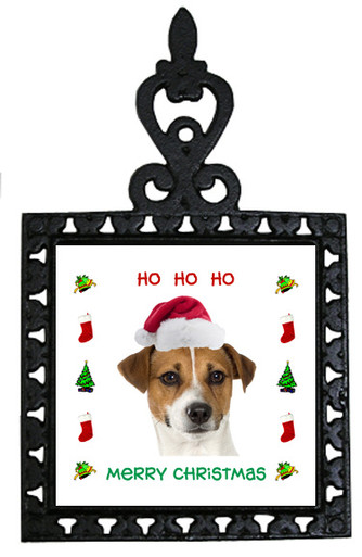 Jack Russell Terrier Christmas Trivet