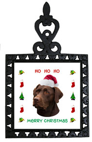 Chocolate Labrador Retriever Christmas Trivet