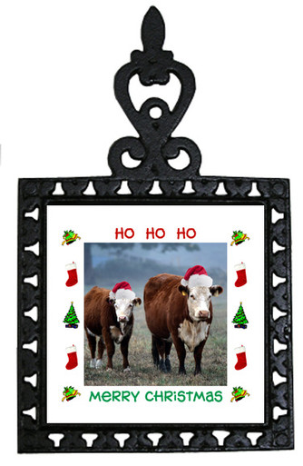 Cow Christmas Trivet