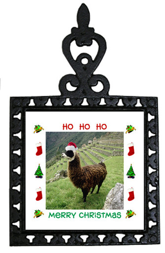 Llama Christmas Trivet