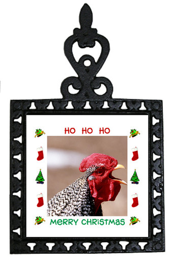 Rooster Christmas Trivet