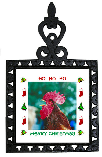 Rooster Christmas Trivet