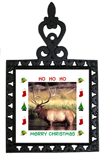 Elk Christmas Trivet