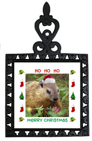 Groundhog Christmas Trivet