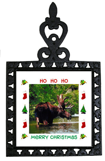 Moose Christmas Trivet