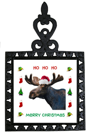 Moose Christmas Trivet