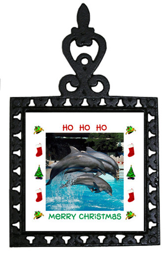Dolphin Christmas Trivet
