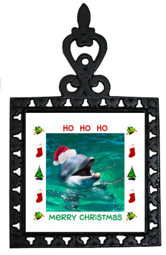 Dolphin Christmas Trivet