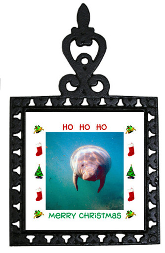 Manatee Christmas Trivet