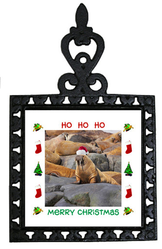 Walrus Christmas Trivet