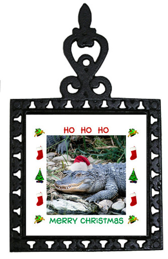 Alligator Christmas Trivet