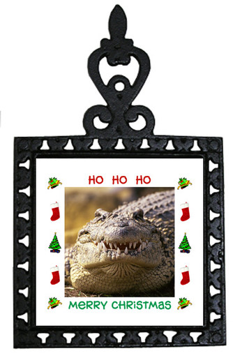Alligator Christmas Trivet