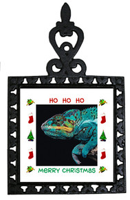 Chameleon Christmas Trivet