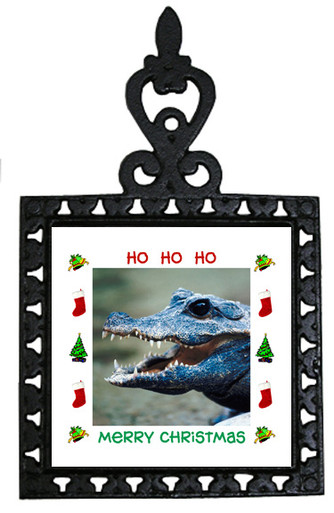 Crocodile Christmas Trivet