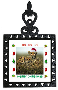 Cheetah Christmas Trivet