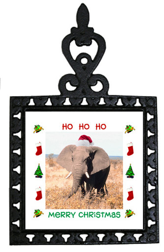 Elephant Christmas Trivet