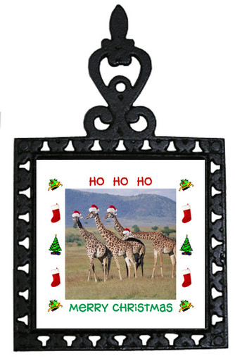 Giraffe Christmas Trivet