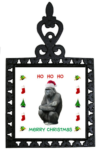 Gorilla Christmas Trivet