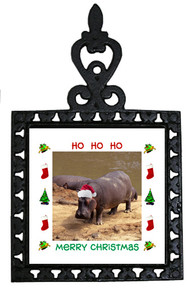 Hippo Christmas Trivet