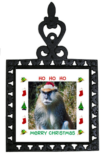 Monkey Christmas Trivet