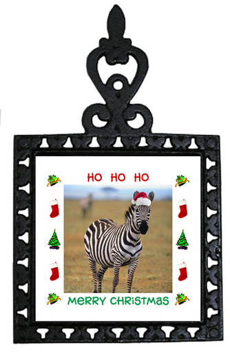 Zebra Christmas Trivet