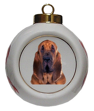 Bloodhound Porcelain Ball Christmas Ornament