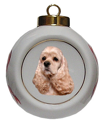 Cocker Spaniel Porcelain Ball Christmas Ornament