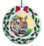 Tiger Porcelain Holly Wreath Christmas Ornament