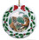 Tiger Porcelain Holly Wreath Christmas Ornament