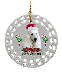 Poodle Porcelain Christmas Ornament