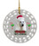 Poodle Porcelain Christmas Ornament